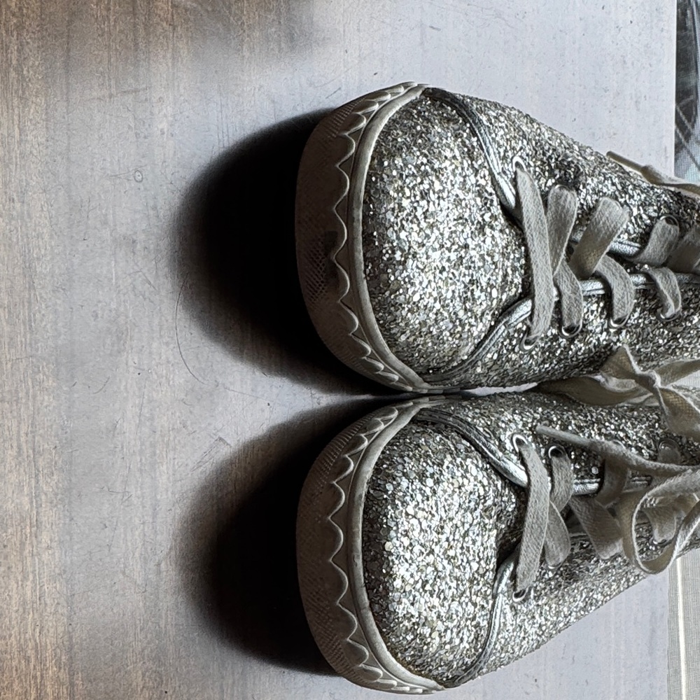 Kate Spade Glittery Silver Sneakers - Picture 2 of 6